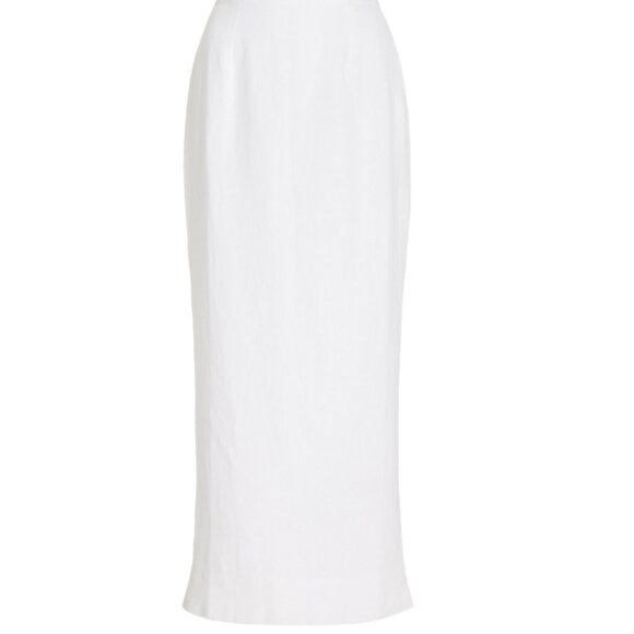 Posse Exclusive Emma Linen Maxi Skirt in Ivory - Picture 4 of 5